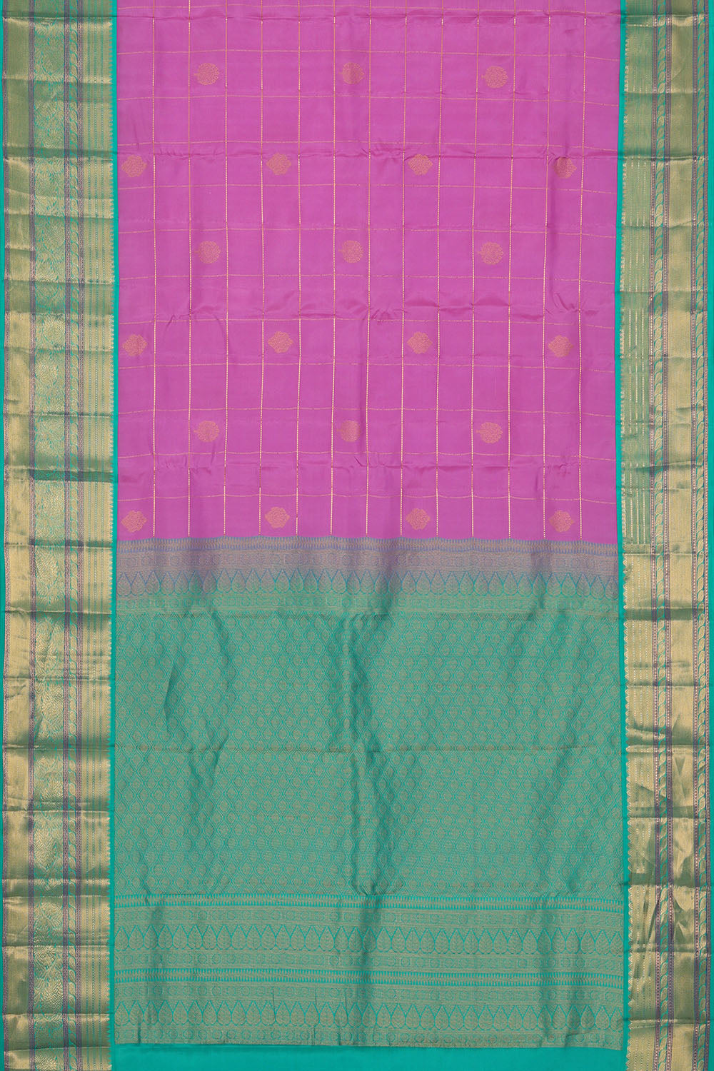 Image of Lavender South Silk Kattam Saree