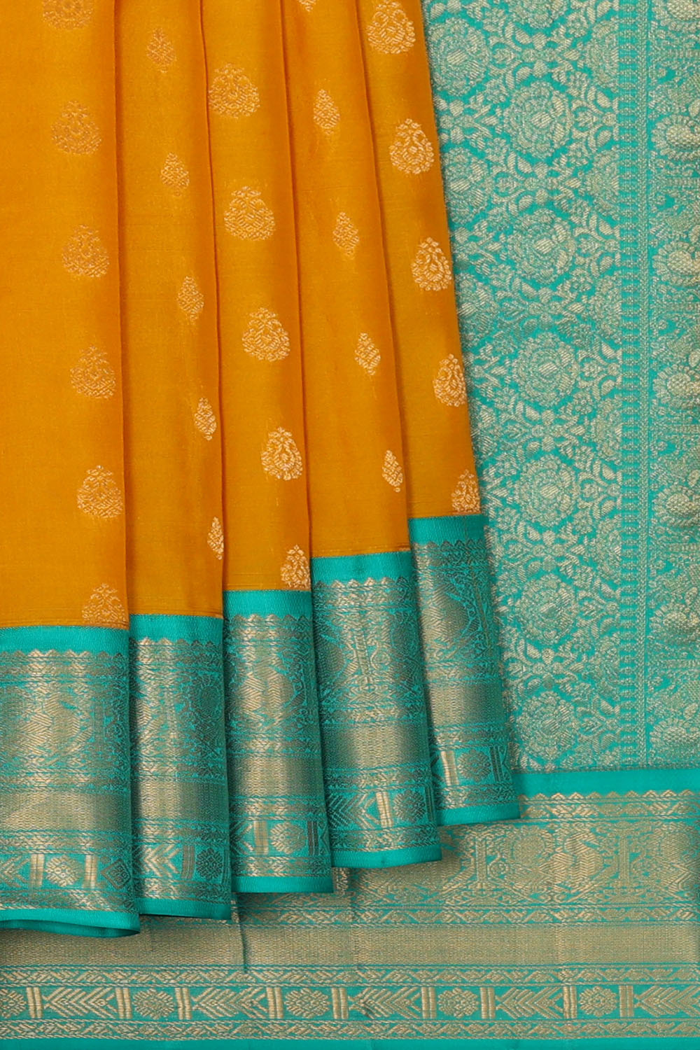 Image of Orange South Silk Saree