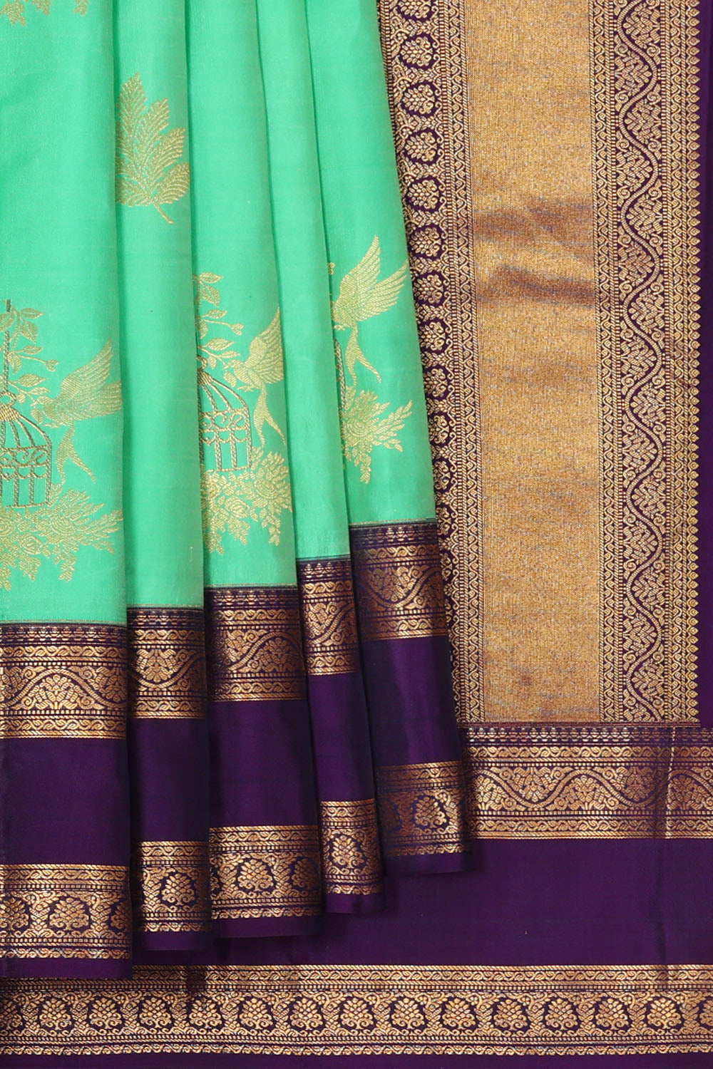 Image of Sea-Green South Silk Saree