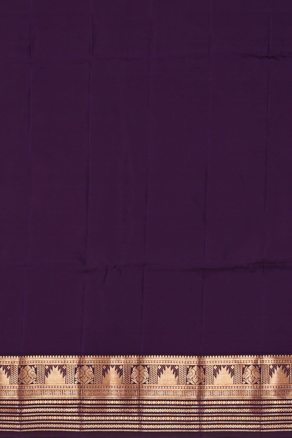 Image of Teal-Blue South Silk Kattam Saree