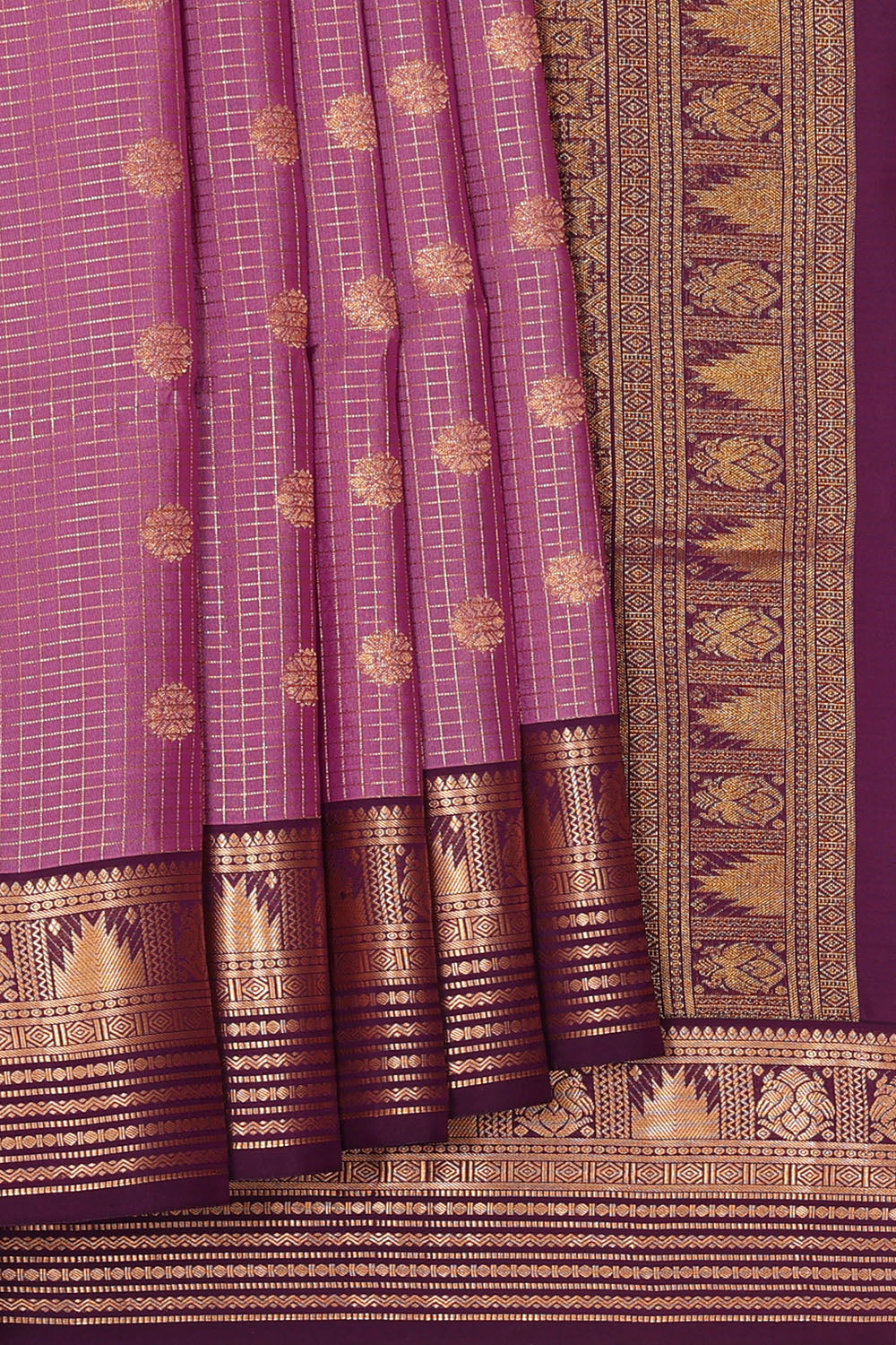 Image of Mauve-Lavender South Silk Saree