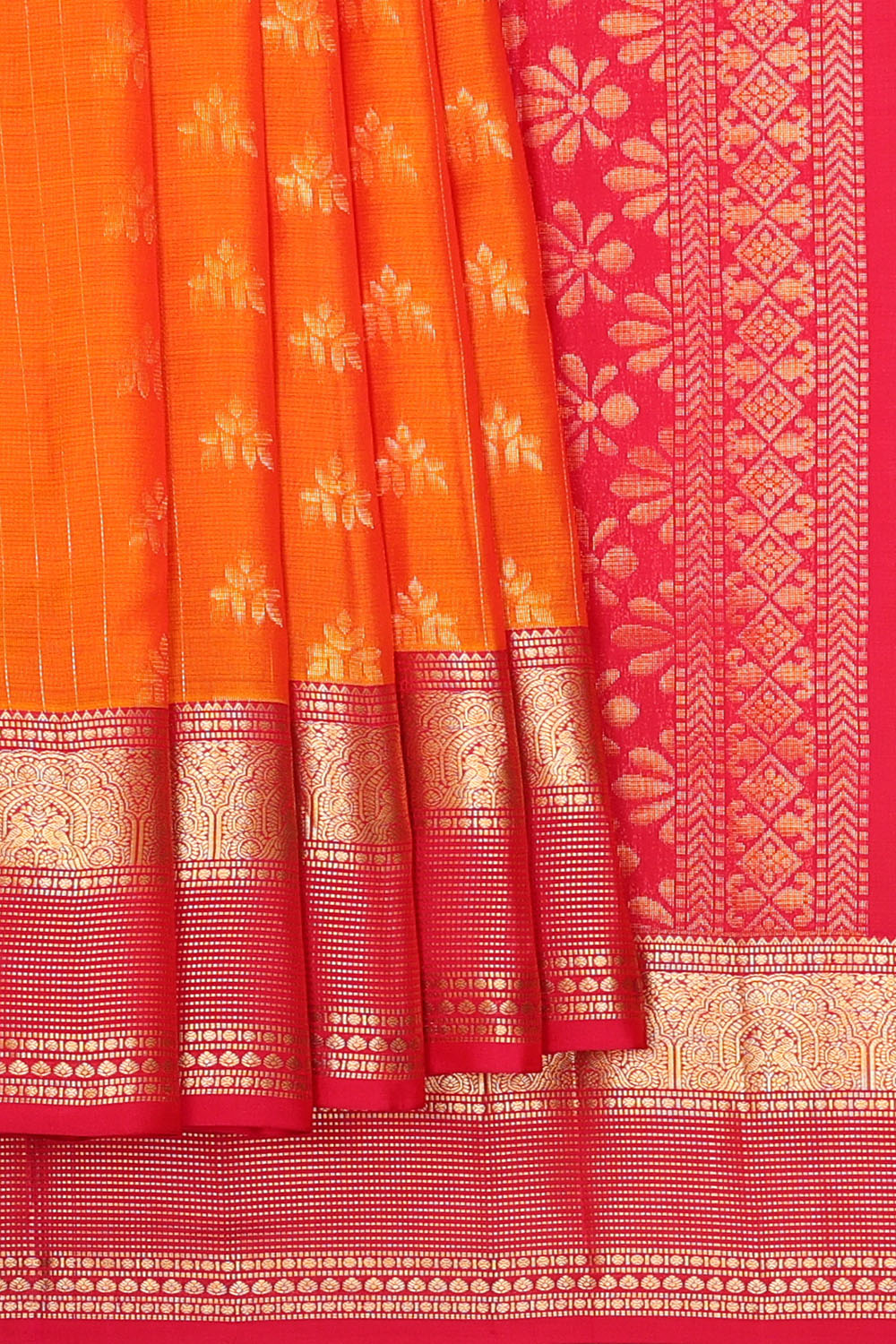 Image of Orange South Silk Saree