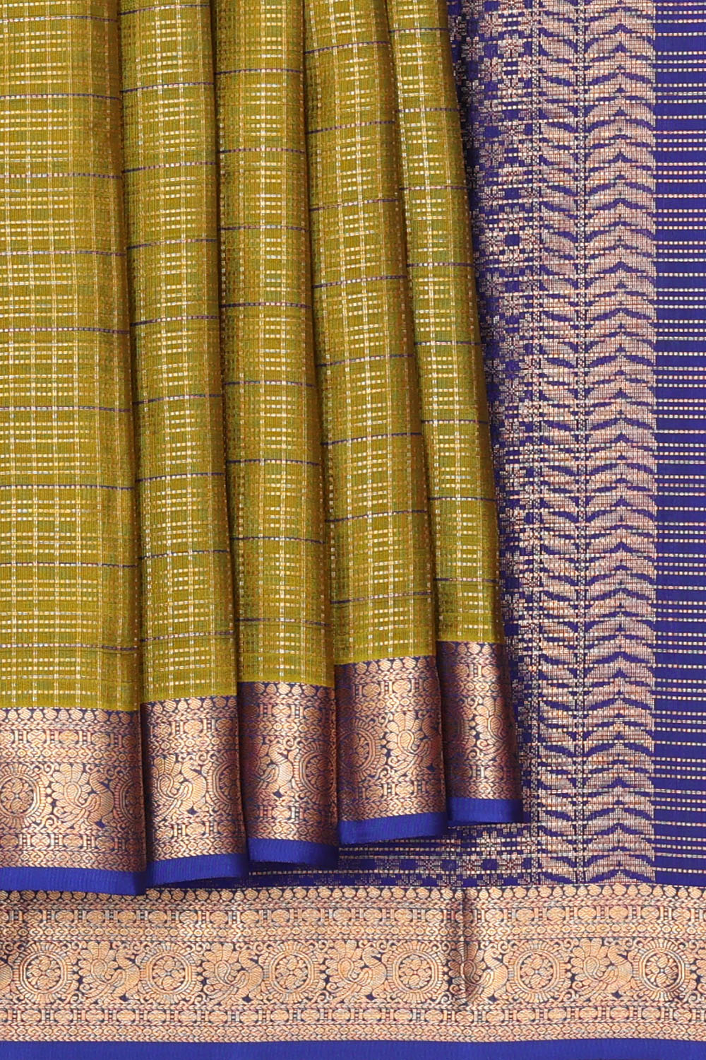Image of Brass-Yellow South Silk Saree
