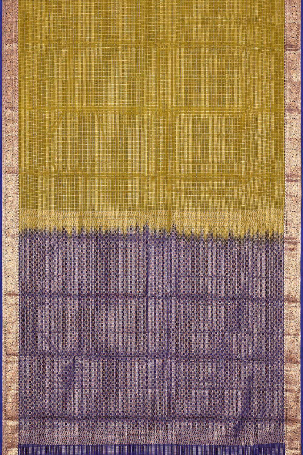 Image of Brass-Yellow South Silk Saree