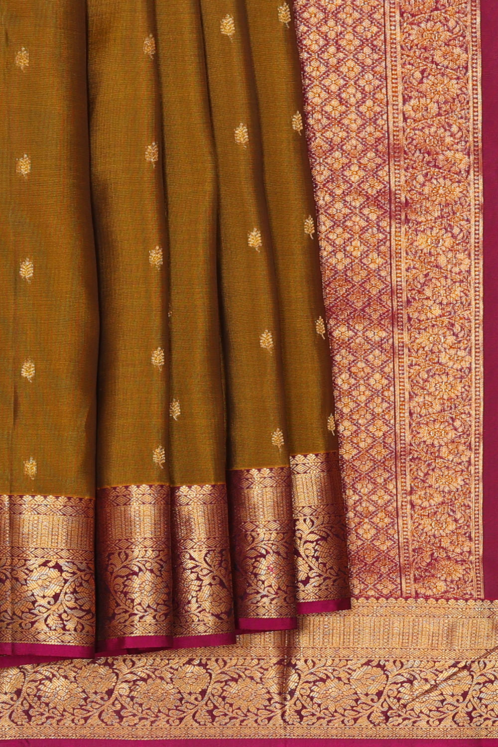 Image of Honey-Mustard South Silk Saree