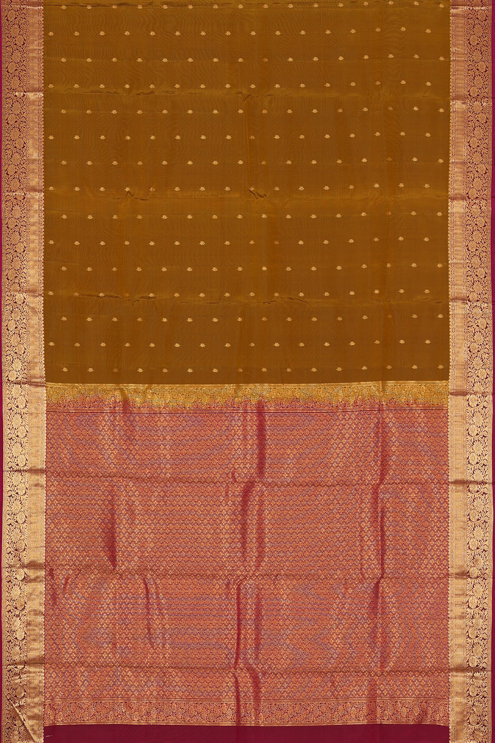 Image of Honey-Mustard South Silk Saree