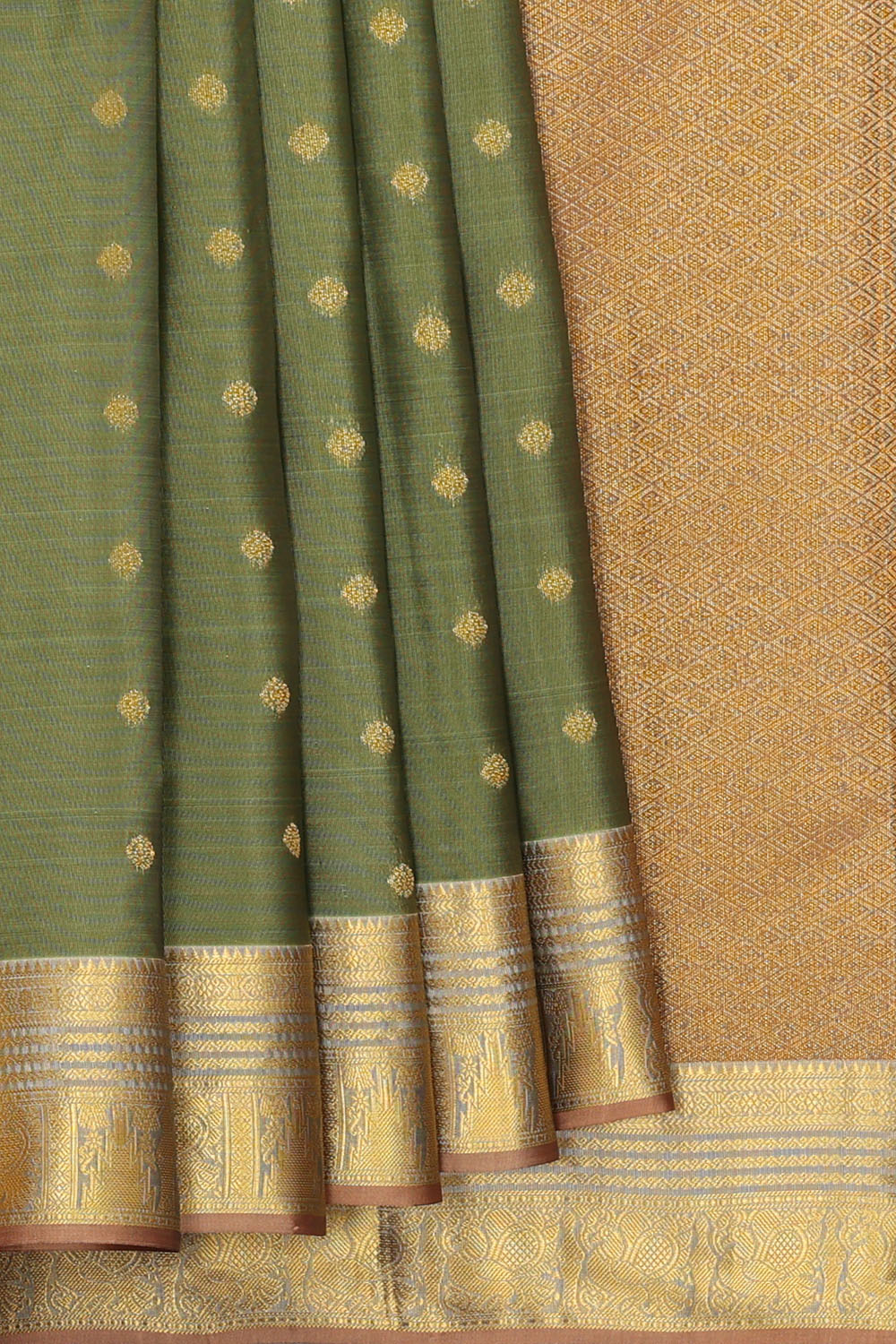Image of Moss-Green South Silk Saree