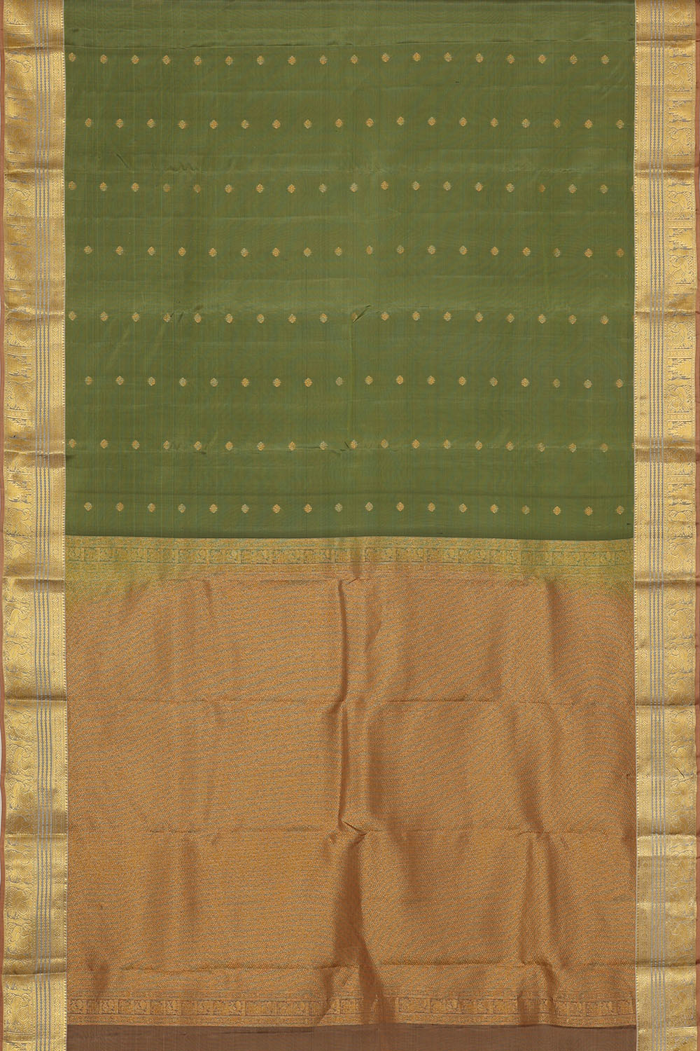 Image of Moss-Green South Silk Saree