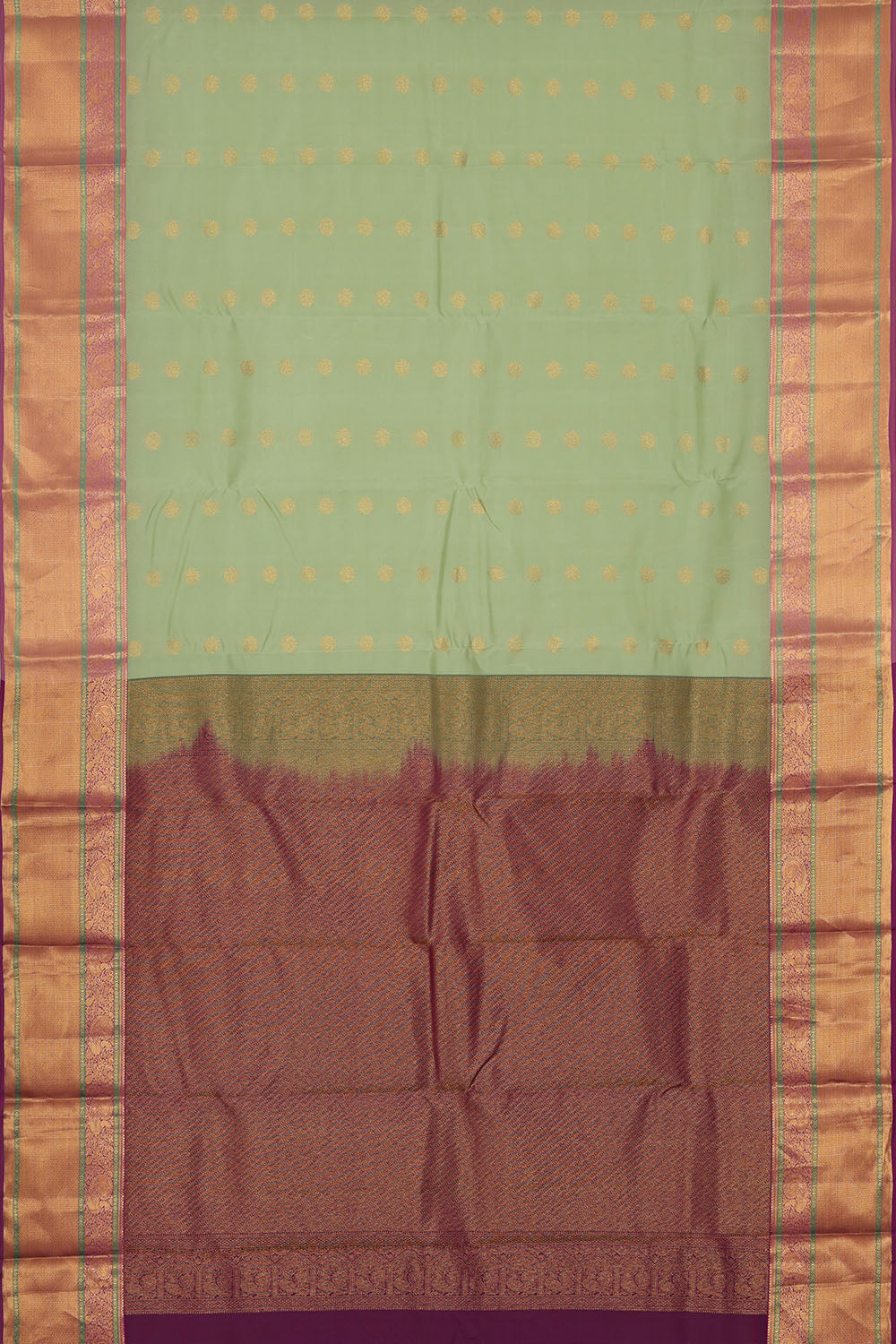 Image of Pastel Sea-Green South Silk Saree