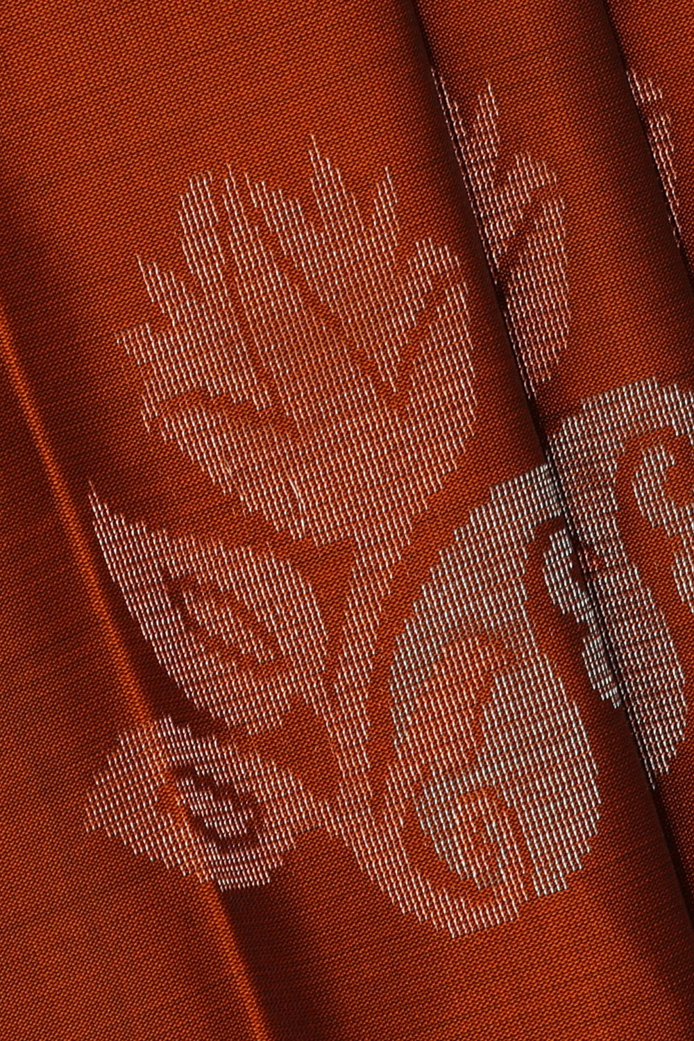 Image of Rust-Orange South Silk Saree