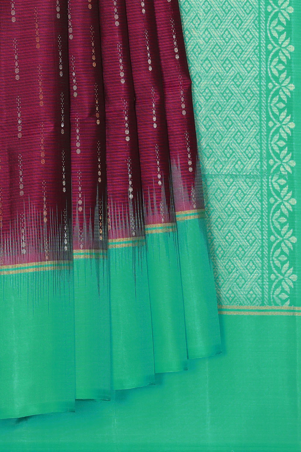Image of plum-maroon South Silk Saree