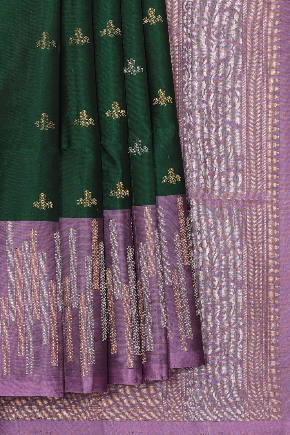 Image of Bottle-Green South Silk Saree