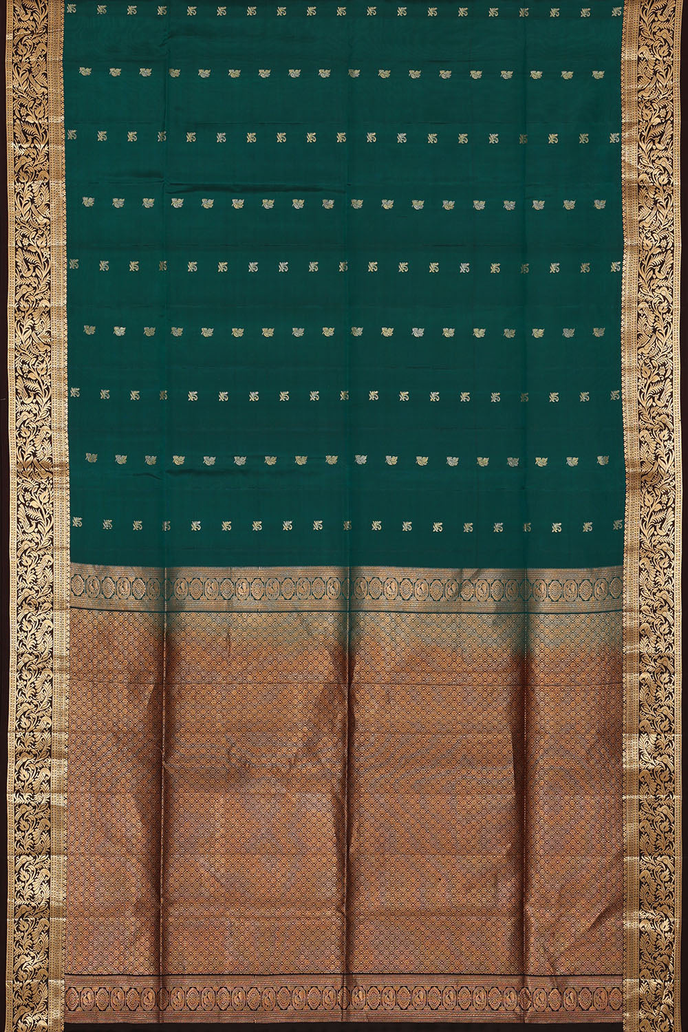 Image of Teal-Green South Silk Saree