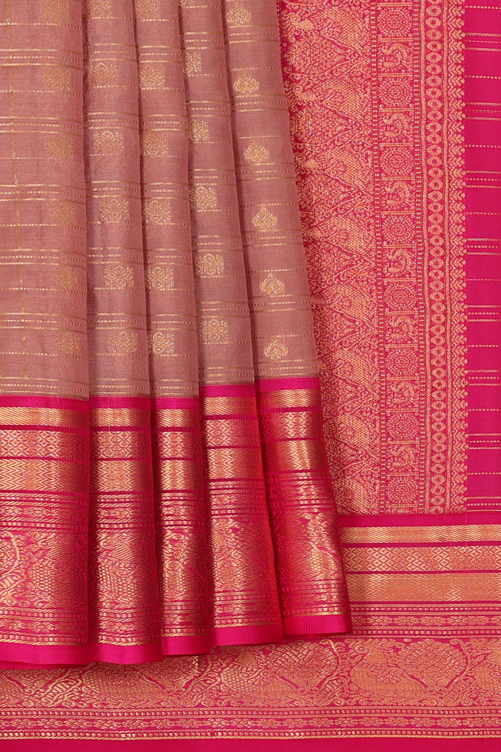 Image of Mauve South Silk Kattam Saree