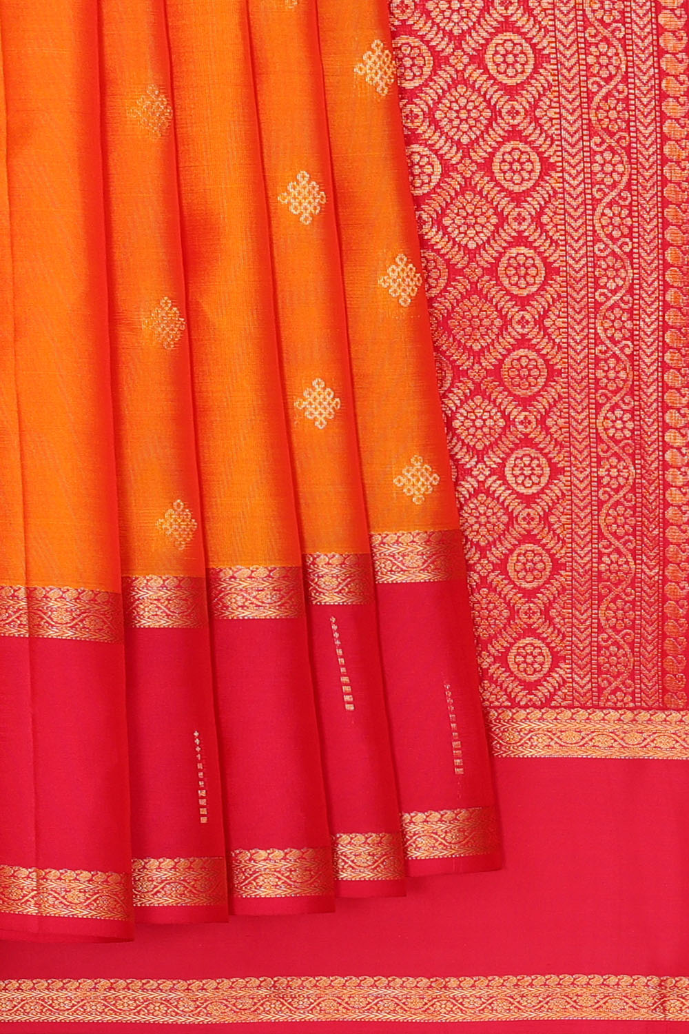 Image of Orange South Silk Saree