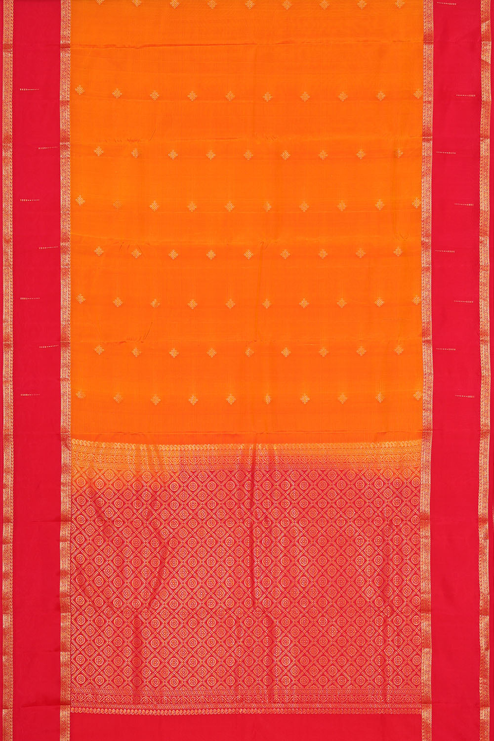 Image of Orange South Silk Saree