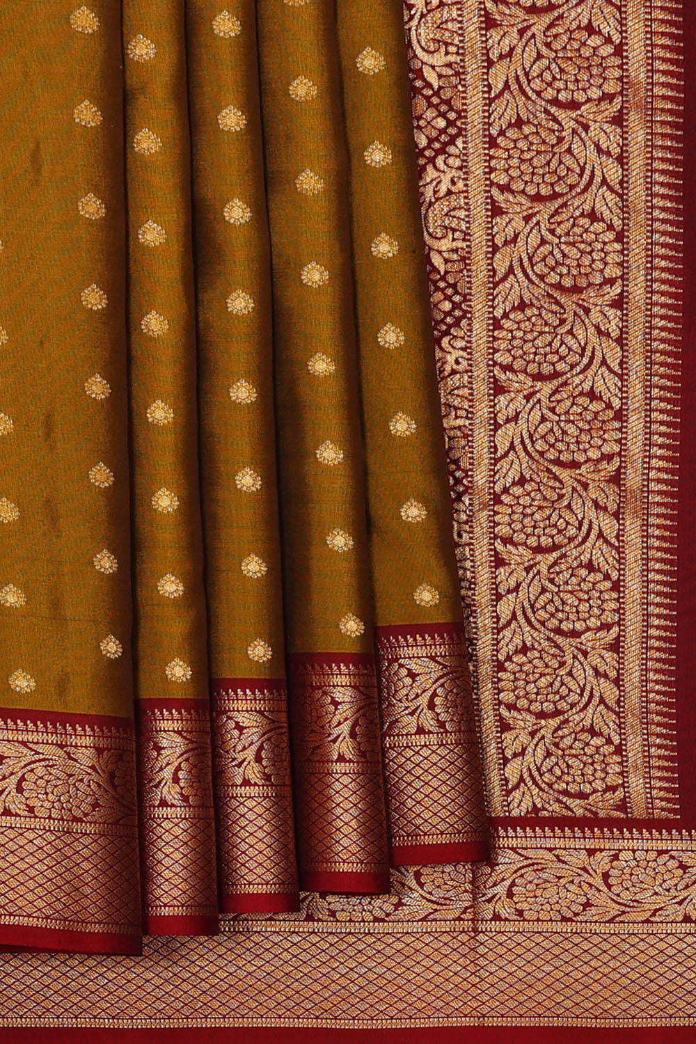 Image of Honey-Mustard South Silk Saree