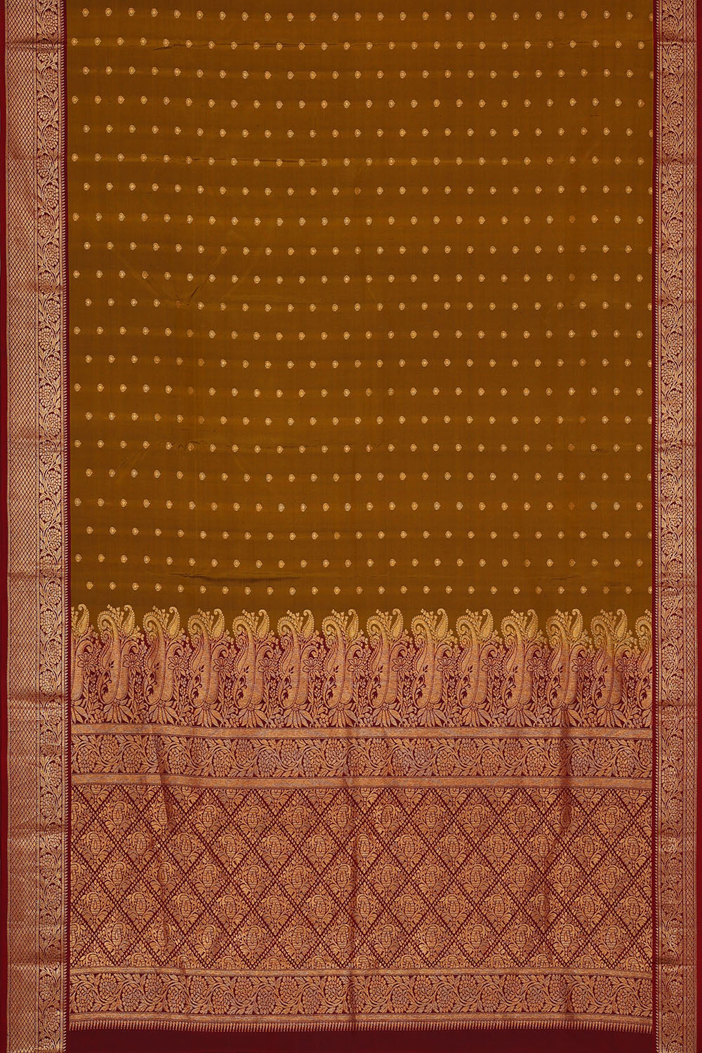 Image of Honey-Mustard South Silk Saree