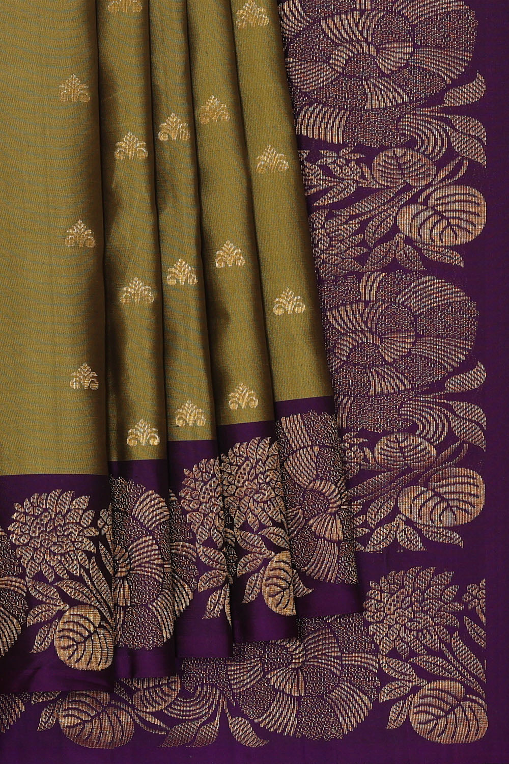 Image of Moss-Green South Silk Saree