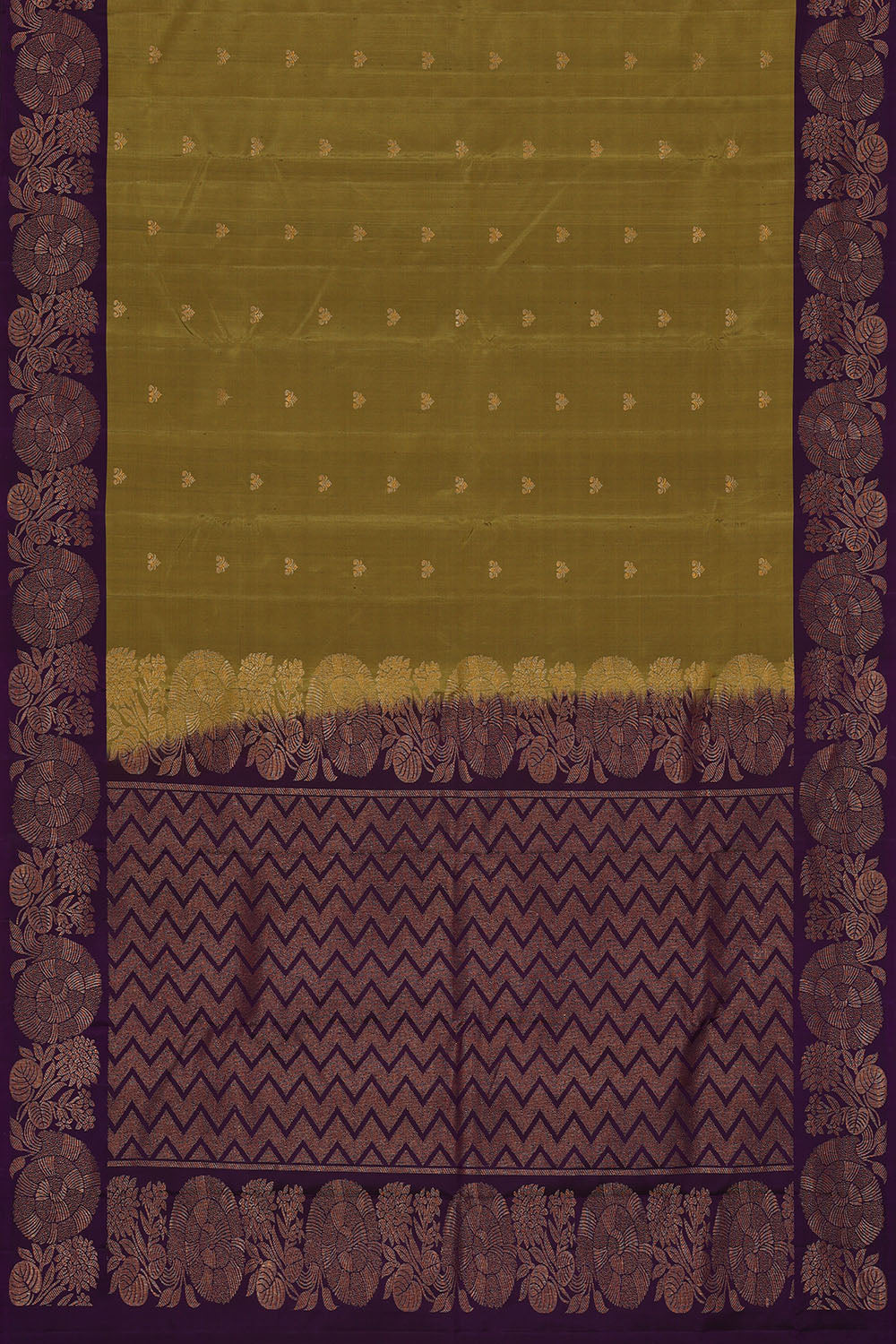 Image of Moss-Green South Silk Saree