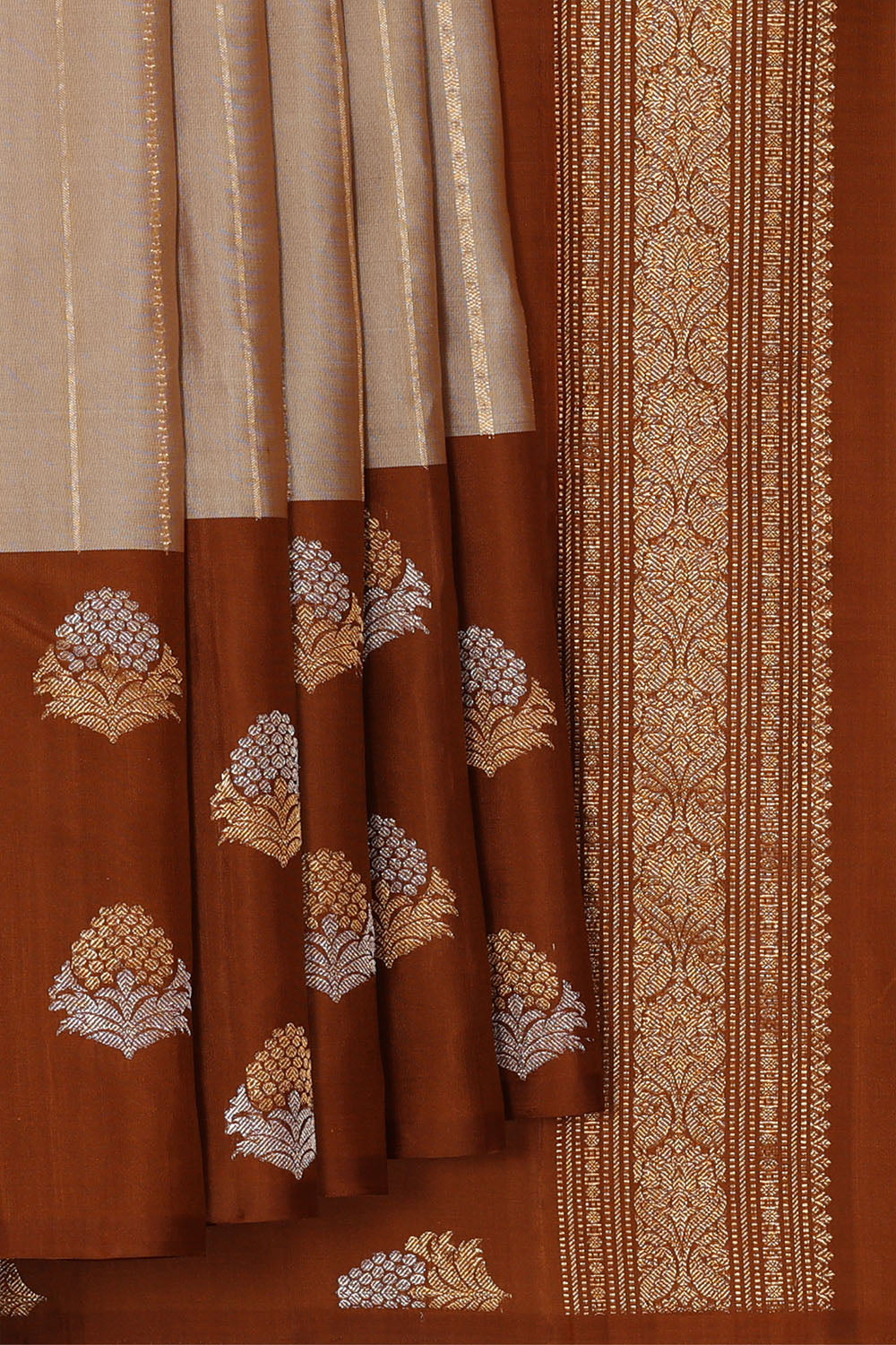 Image of Muted-Beige South Silk Saree