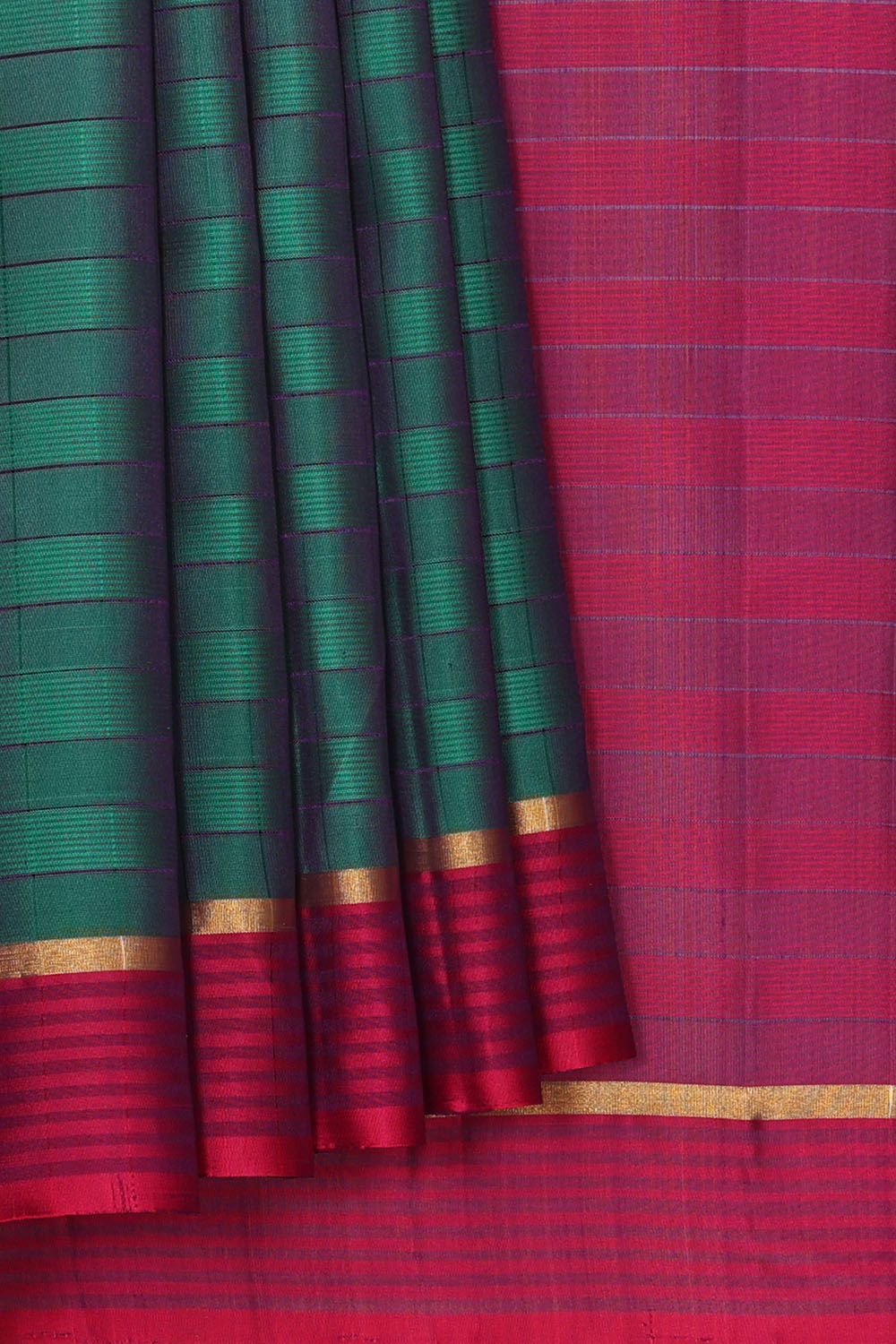 Image of Teal-Green South Silk Saree