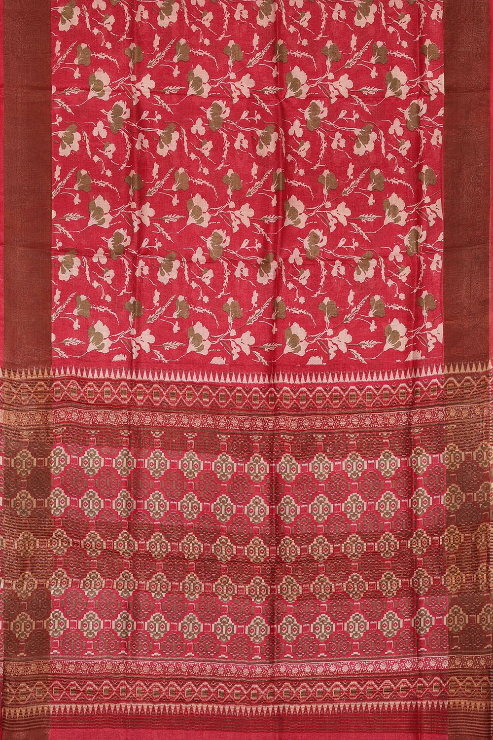 Image of Pink Desi Tussar Silk Saree