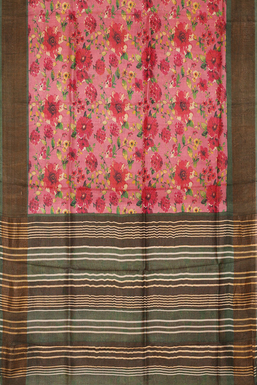Image of Pink Desi Tussar Silk Saree