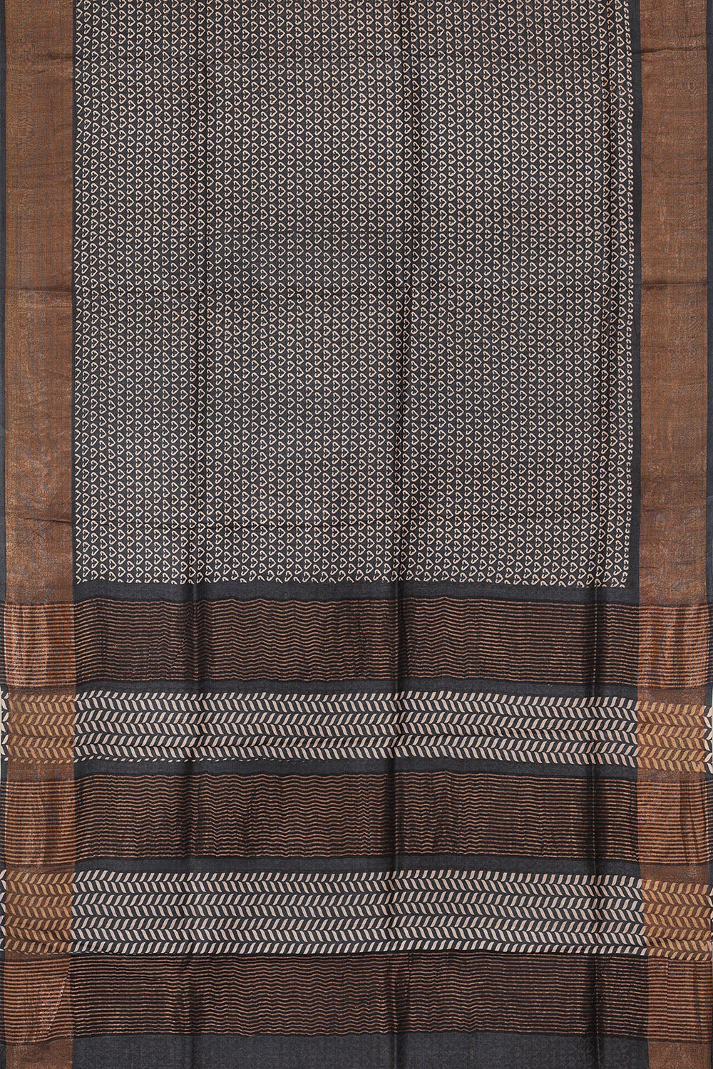 Image of Dark grey Desi Tussar Silk Saree