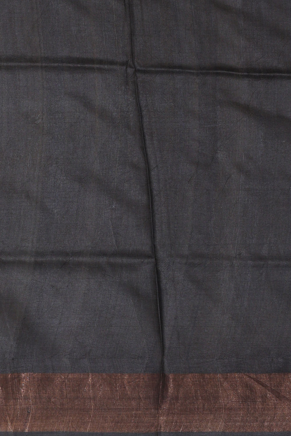 Image of Dark grey Desi Tussar Silk Saree