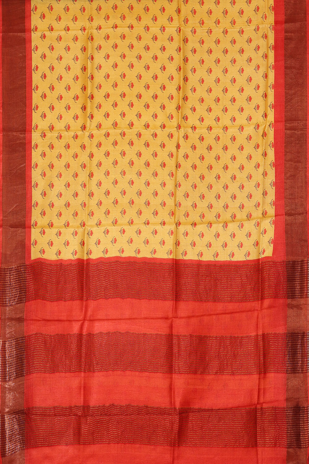 Image of Yellow Desi Tussar Silk Saree