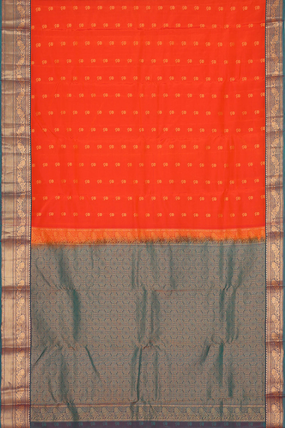 Image of Orange South Silk Saree