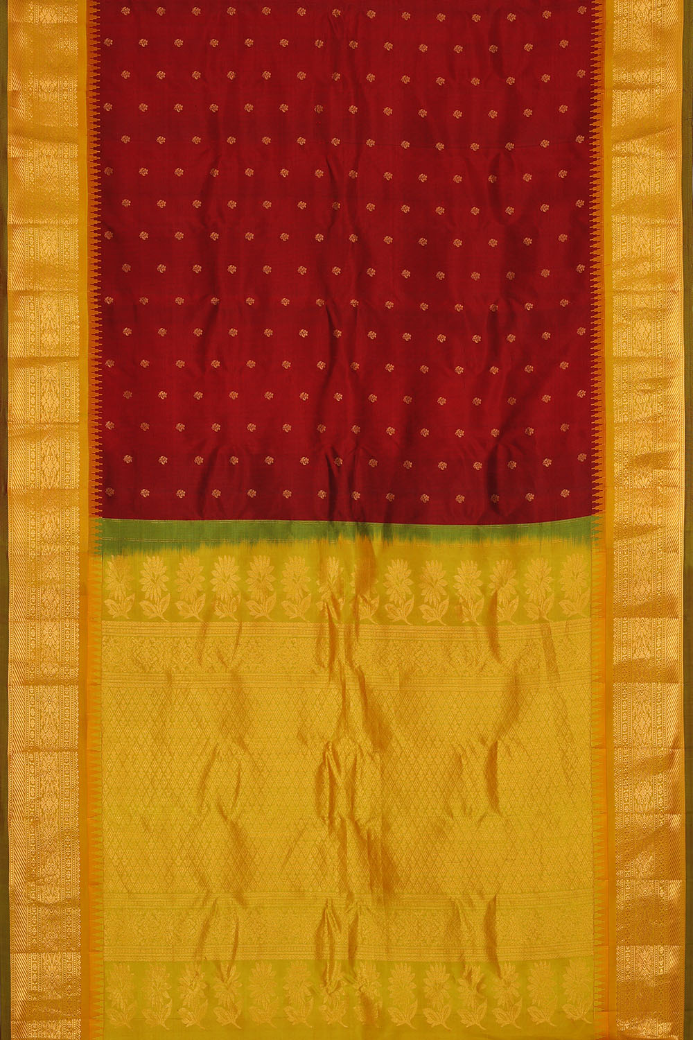 Image of Maroon Gadwal Silk Saree