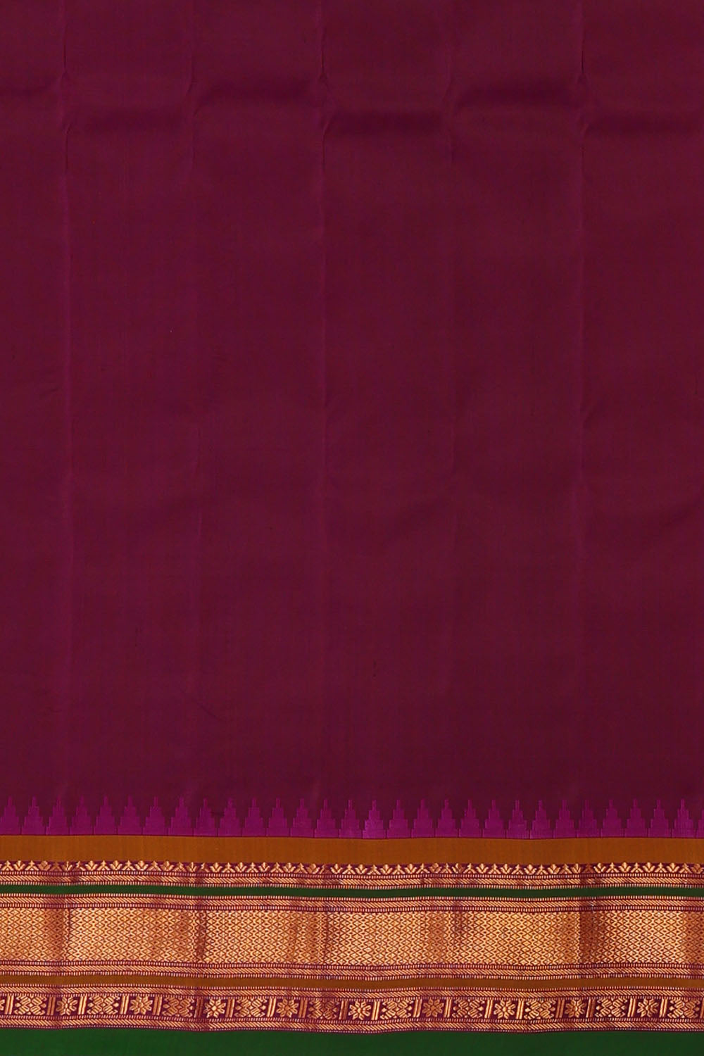 Image of Orange Gadwal Silk Saree