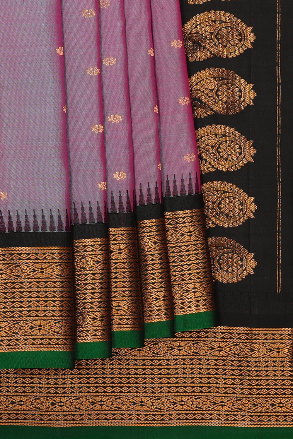 Image of Lavender-Purple Gadwal Silk Saree