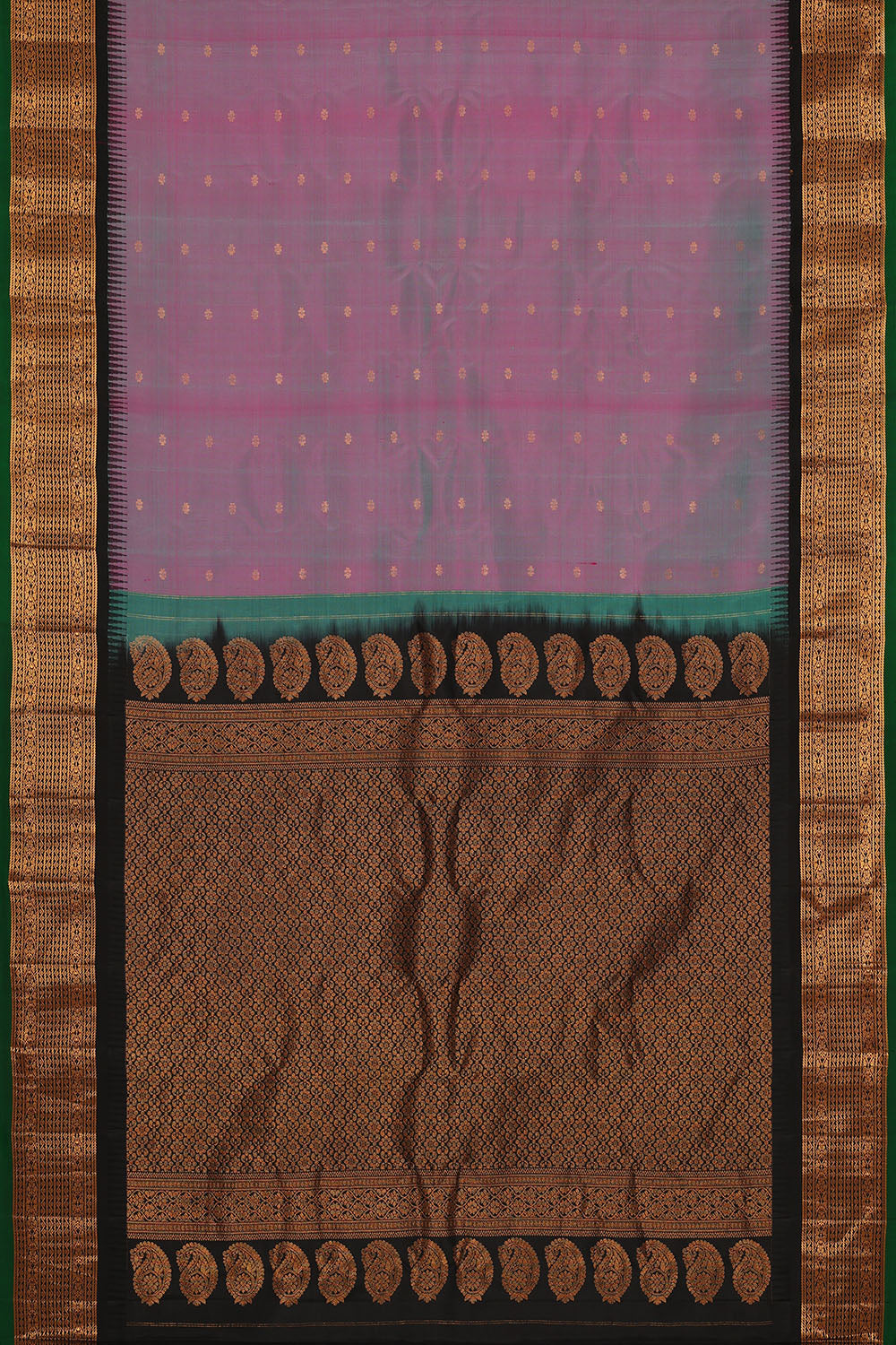 Image of Lavender-Purple Gadwal Silk Saree