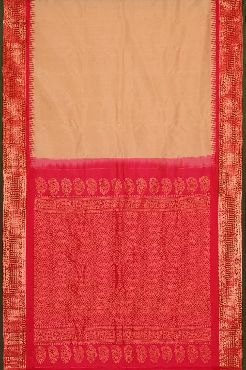 Image of Cream Gadwal Silk Saree
