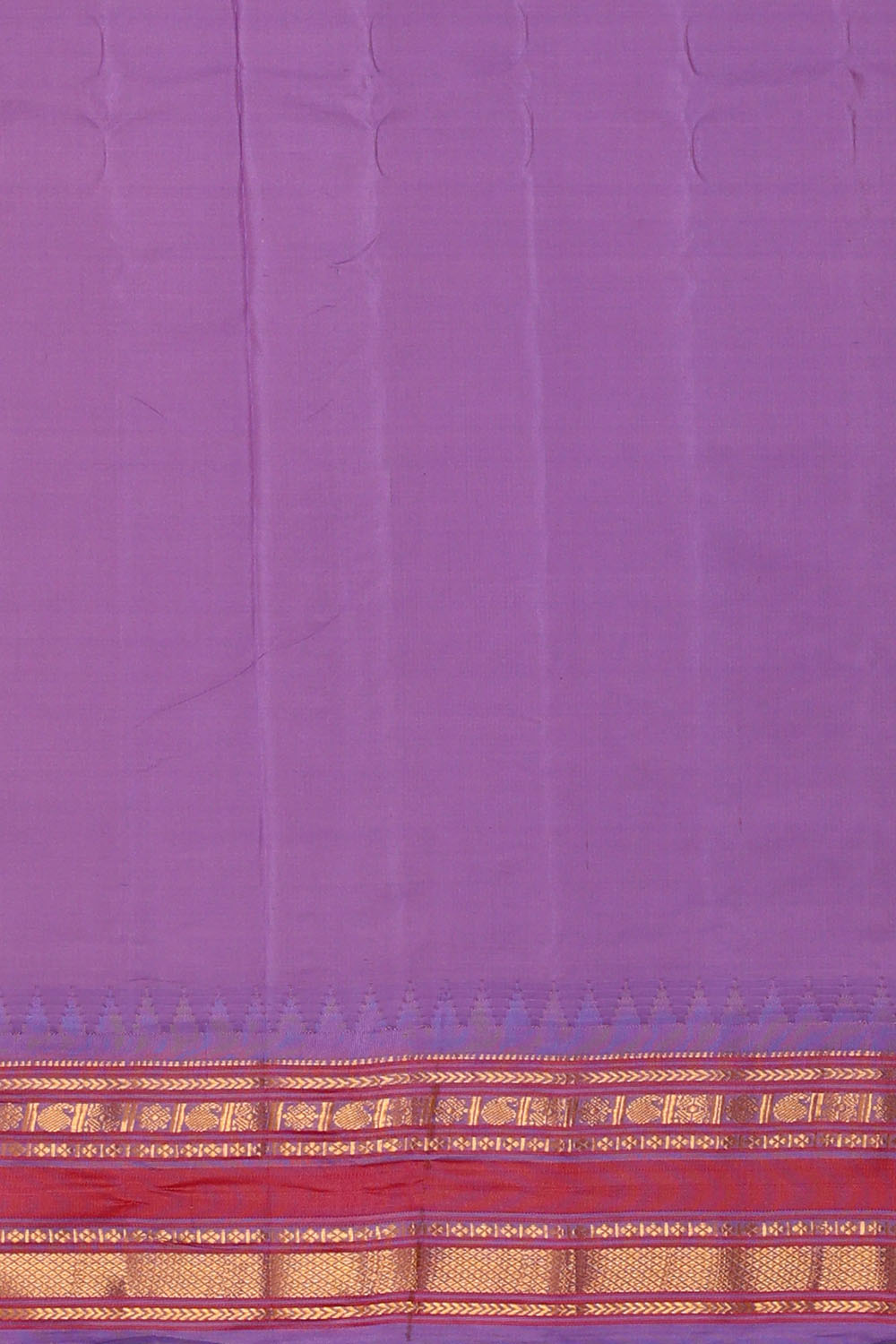 Image of Mustard-Green Gadwal Silk Kattam Saree
