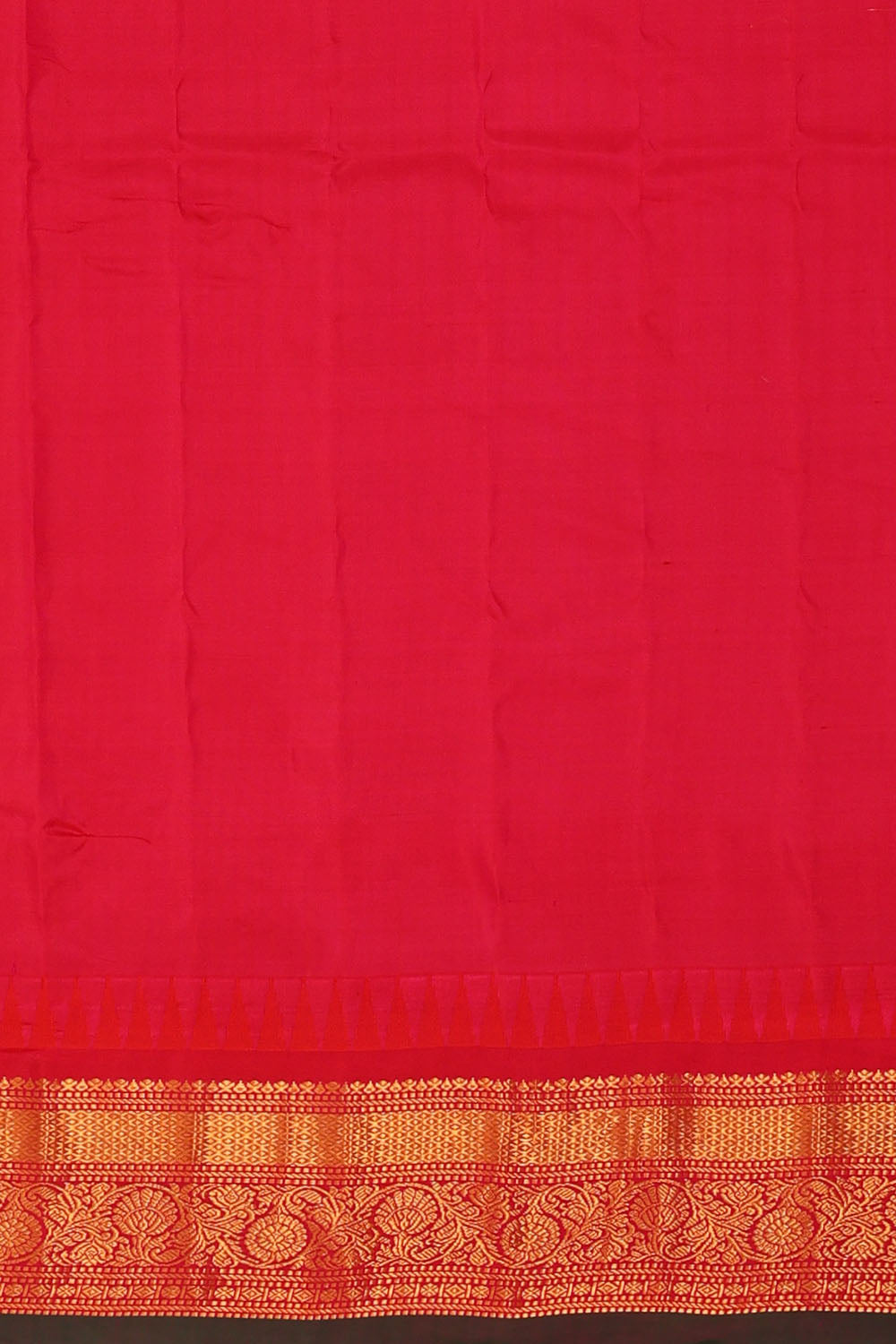 Image of Mustard-Yellow Gadwal Silk Kattam Saree
