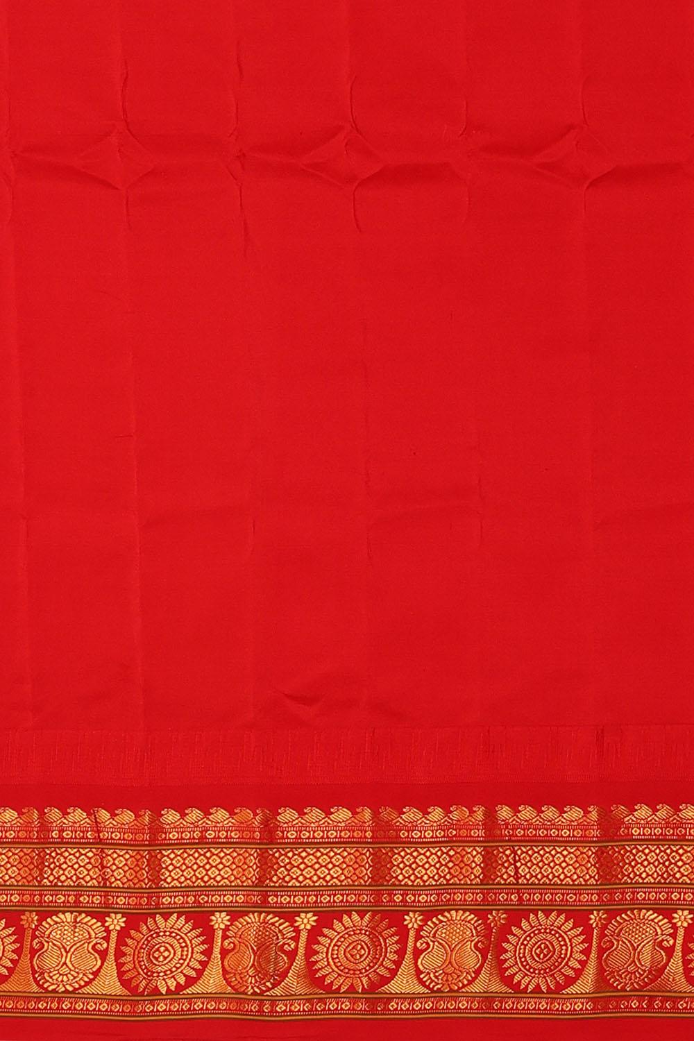Image of Navy-Blue Gadwal Silk Kattam Saree