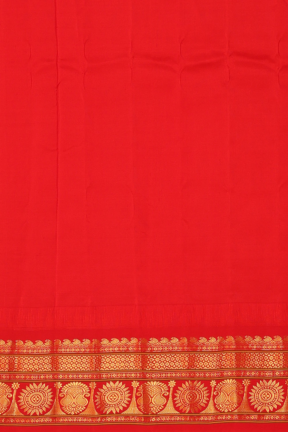 Image of Bottle-Green Gadwal Silk Kattam Saree