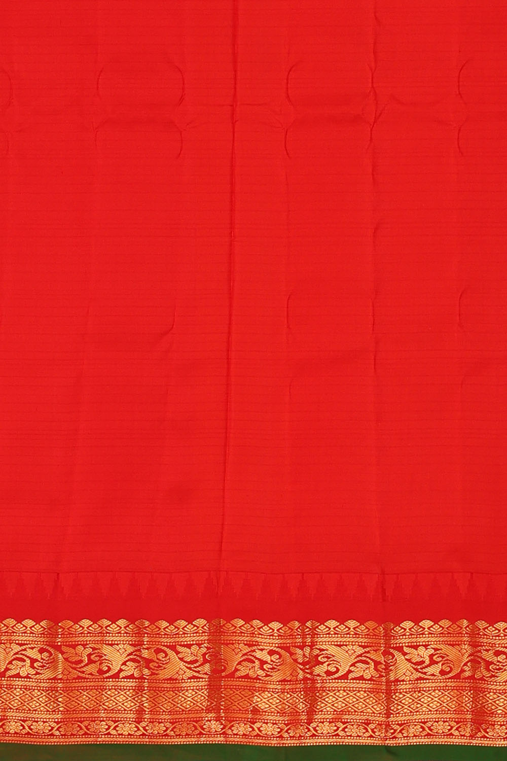 Image of Yellow-Orange Gadwal Kattam Saree