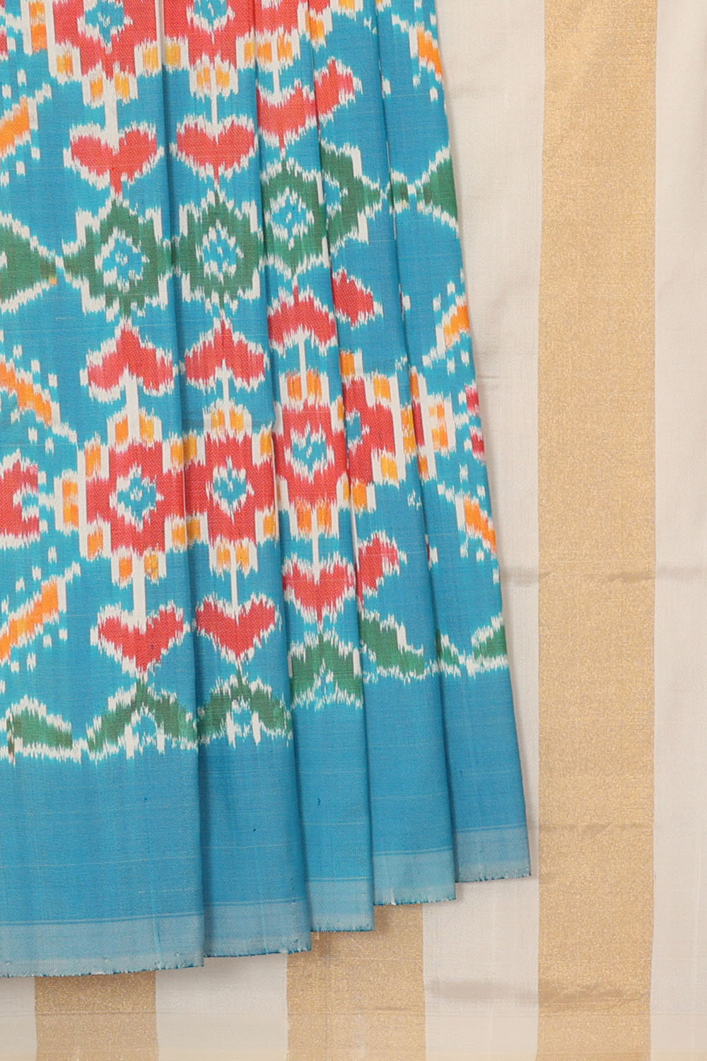 Image of sky-blue-pochampally-ikat-silk-saree-p-18940646