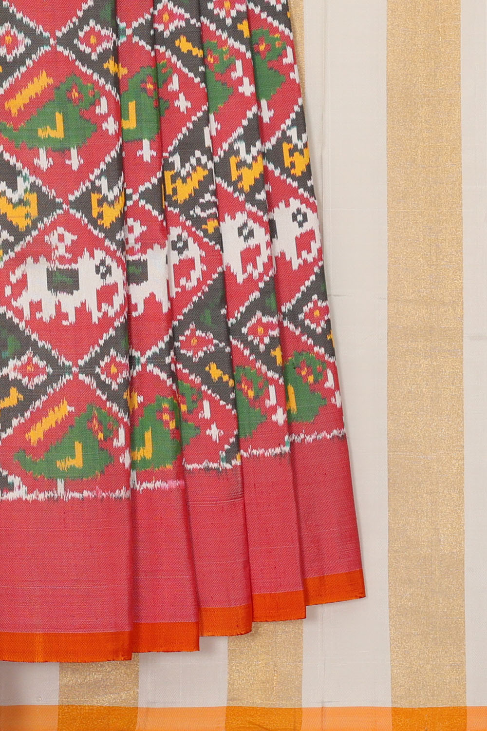 Image of red-pochampally-ikat-silk-saree-p-18940644