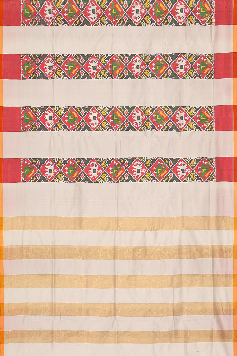 Image of Red Pochampally Ikat Silk Saree