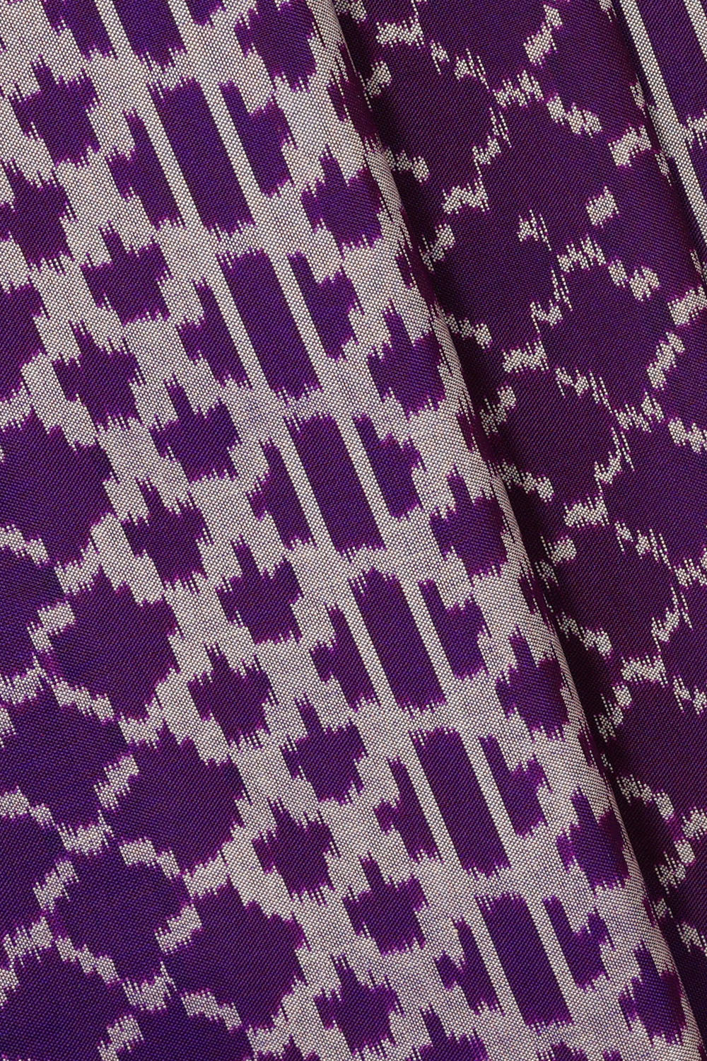 Image of Purple Pochampally Ikat Silk Saree