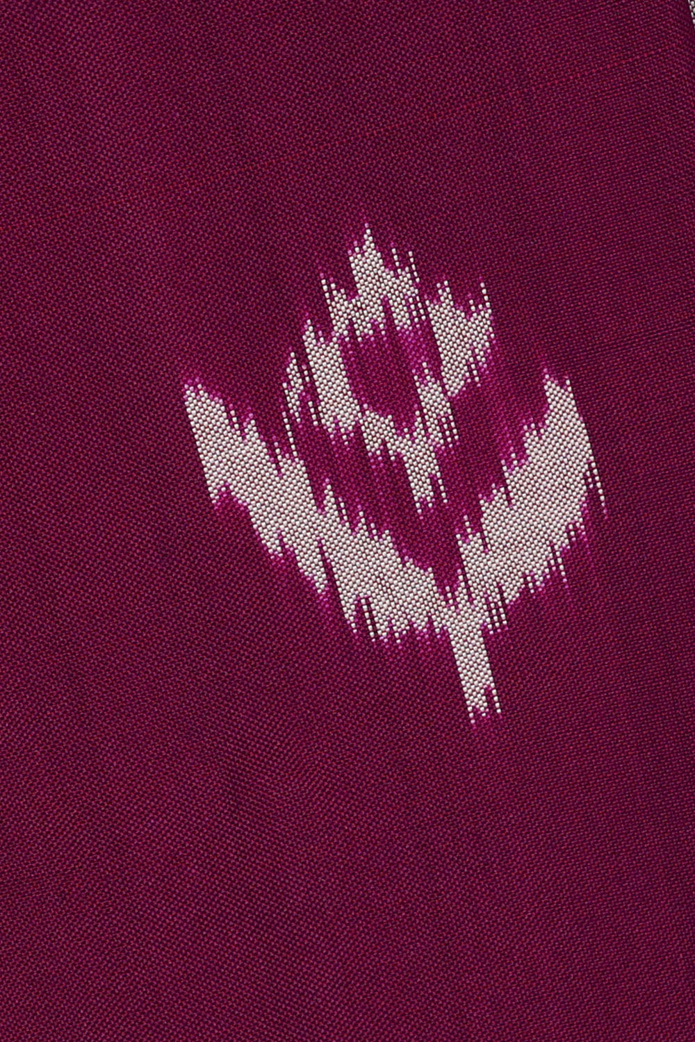 Image of Plum Purple Pochampally Ikat Silk Saree
