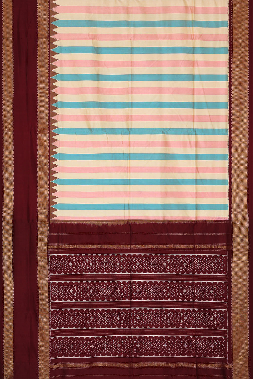 Image of Multi-Coloured Pochampally Ikat Silk Saree