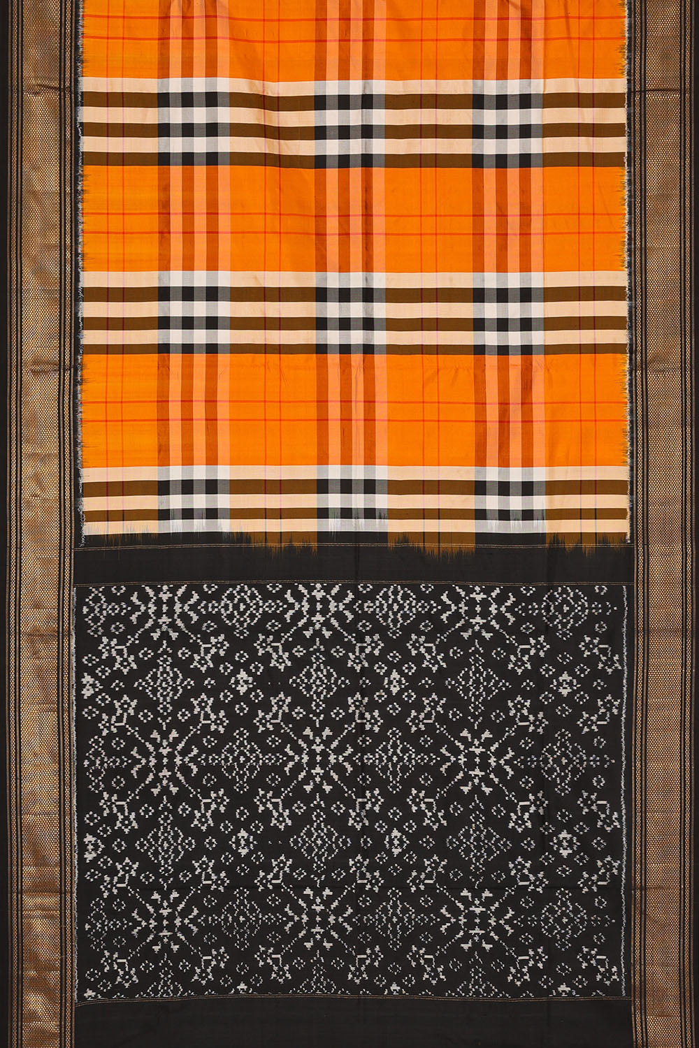 Image of Multi-Coloured Pochampally Ikat Silk Saree