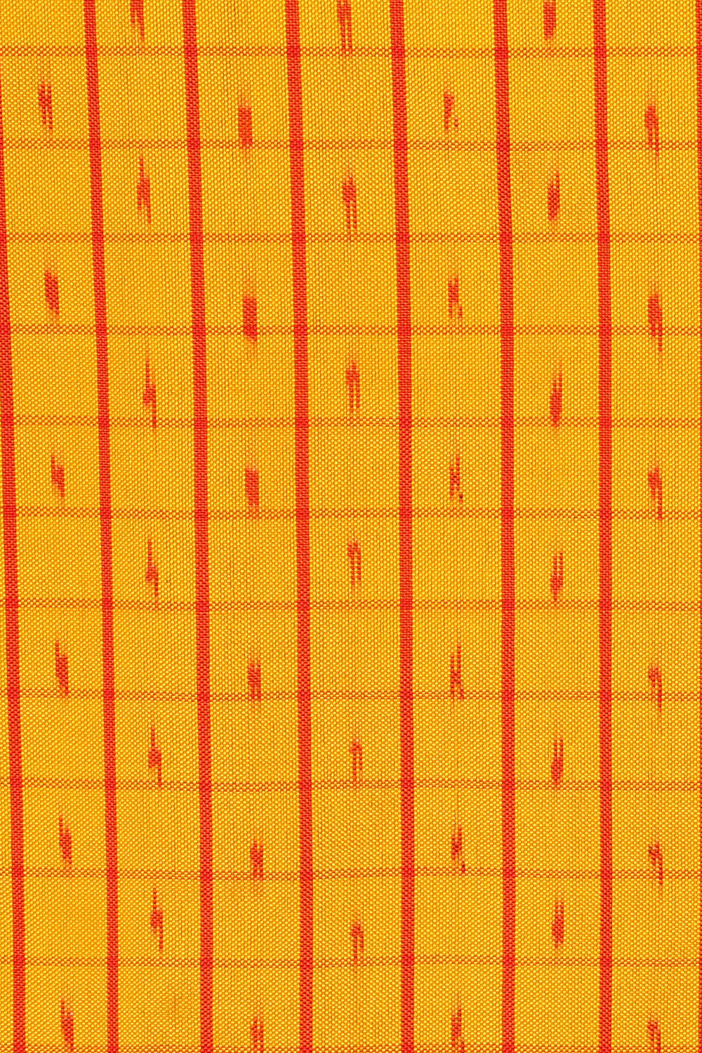 Image of Yellow Pochampally Ikat Silk Saree
